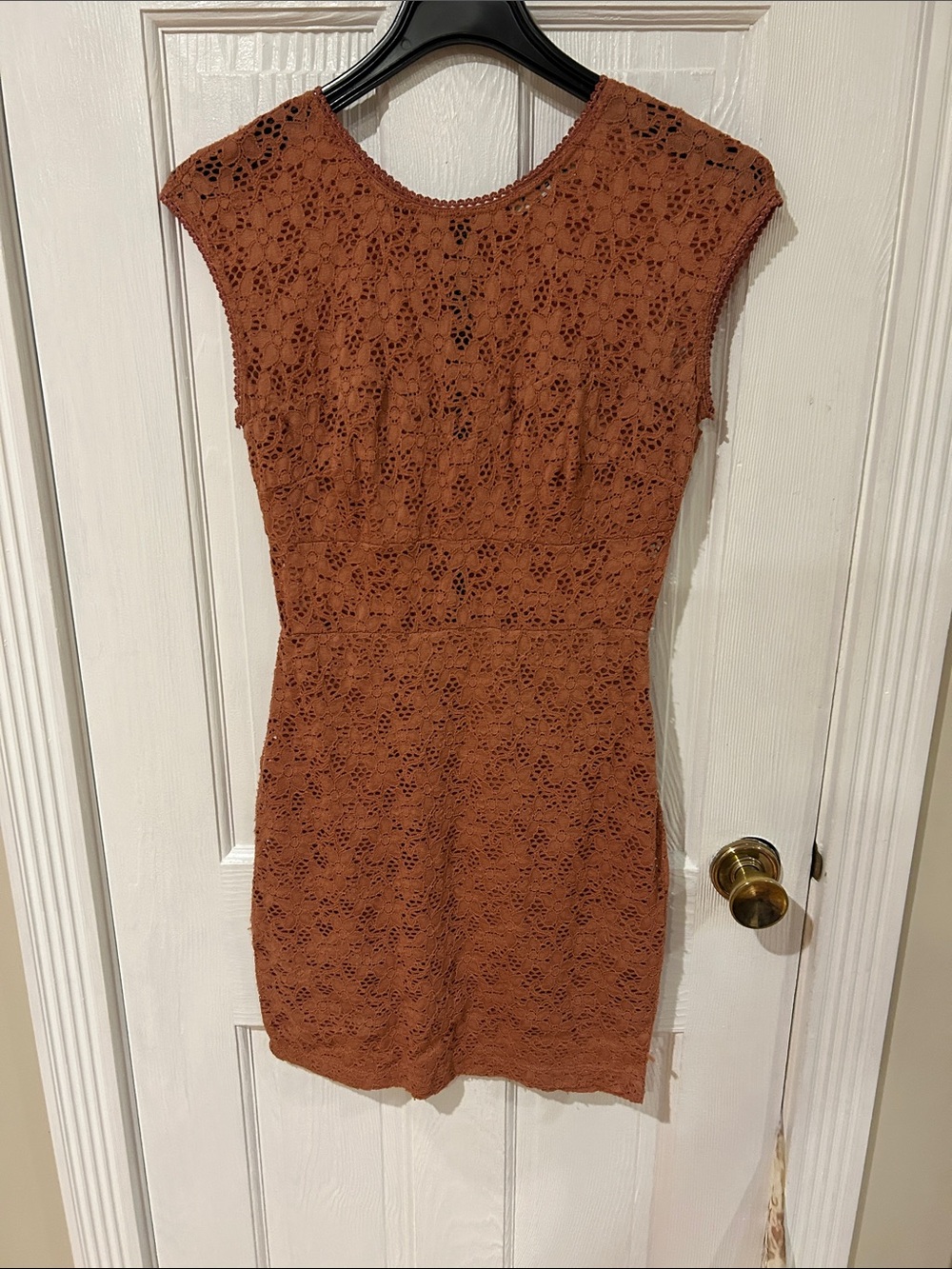 Mystic Burnt Orange Lace Shift Dress